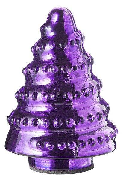 X-MAS Dekorační jedle skleněná 10 cm - fialová