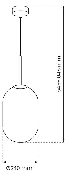 Závěsné svítidlo Alias, 1x grafitové skleněné stínítko, (fi 24cm), b