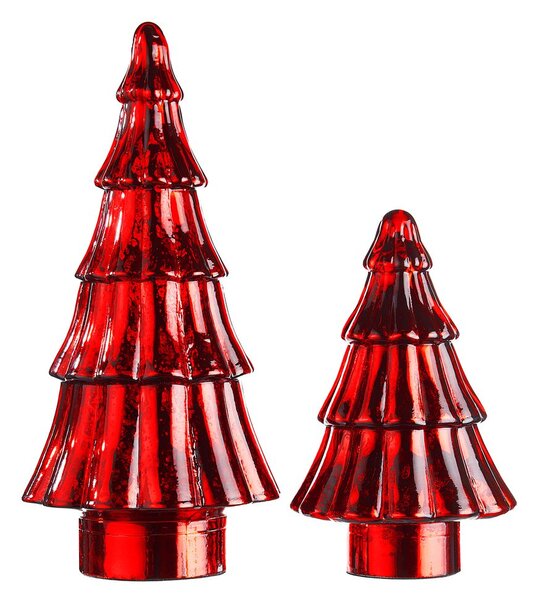 X-MAS Dekorační jedle skleněná 23 cm - červená