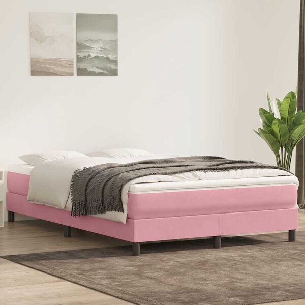 Postel Box Spring bez matrace růžová 160x210 cm samet 3315836