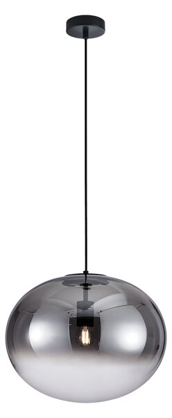 Závěsné svítidlo Campania, 1x grafitové/transparentní skleněné stínítko, b