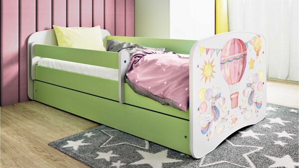 Kocot kids Dětská postel Babydreams balón zelená, varianta 70x140, bez šuplíků, bez matrace