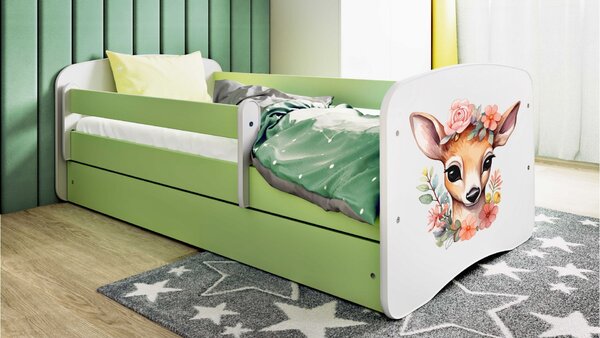 Kocot kids Dětská postel Babydreams Bambi zelená, varianta 70x140, bez šuplíků, bez matrace