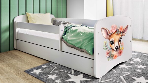Kocot kids Dětská postel Babydreams Bambi bílá, varianta 70x140, se šuplíky, bez matrace