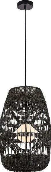 Závěsné svítidlo Arona, 1x černé ratanové stínítko, (fi 25cm), b