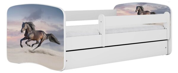 Kocot kids Dětská postel Babydreams běžící kůň bílá, varianta 70x140, bez šuplíků, bez matrace