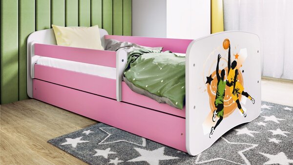 Kocot kids Dětská postel Babydreams basketball růžová, varianta 70x140, bez šuplíků, bez matrace