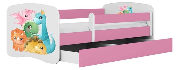 Kocot kids Dětská postel Babydreams dinosauři růžová, varianta 70x140, bez šuplíků, bez matrace