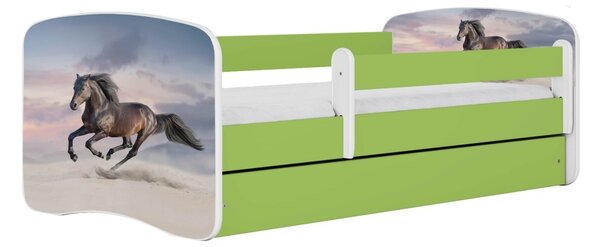 Kocot kids Dětská postel Babydreams běžící kůň zelená, varianta 70x140, bez šuplíků, bez matrace
