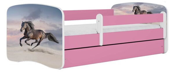 Kocot kids Dětská postel Babydreams běžící kůň růžová, varianta 70x140, bez šuplíků, bez matrace