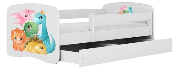 Kocot kids Dětská postel Babydreams dinosauři bílá, varianta 70x140, bez šuplíků, bez matrace