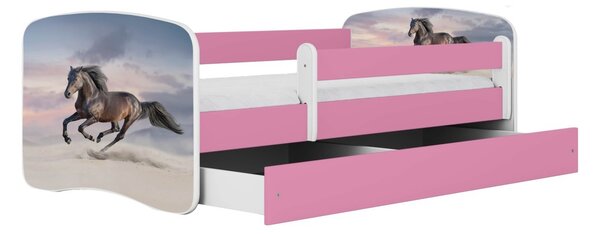 Kocot kids Dětská postel Babydreams běžící kůň růžová, varianta 70x140, bez šuplíků, bez matrace