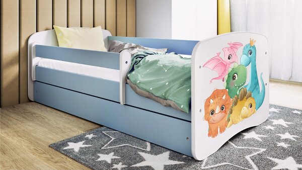 Kocot kids Dětská postel Babydreams dinosauři modrá, varianta 70x140, bez šuplíků, bez matrace
