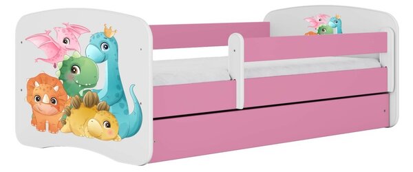 Kocot kids Dětská postel Babydreams dinosauři růžová, varianta 70x140, bez šuplíků, bez matrace