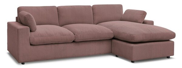 Růžová manšestrová rohová pohovka Belair – Bobochic Paris