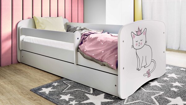 Kocot kids Dětská postel Babydreams kočka bílá, varianta 70x140, bez šuplíků, bez matrace
