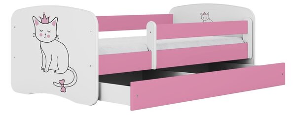 Kocot kids Dětská postel Babydreams kočka růžová, varianta 70x140, bez šuplíků, bez matrace