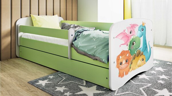 Kocot kids Dětská postel Babydreams dinosauři zelená, varianta 70x140, bez šuplíků, bez matrace