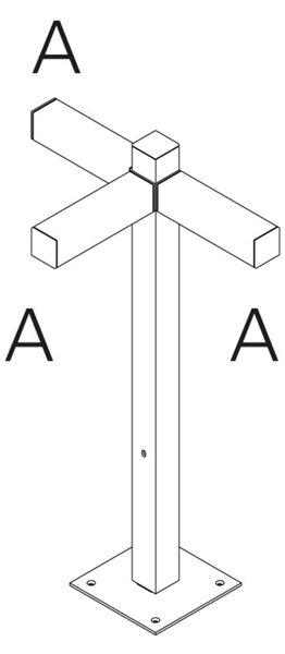 Artemide venkovní sloupek Walking Pole 900 Architectural Outdoor, 3x180° hlavice, 90 cm