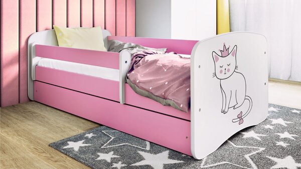 Kocot kids Dětská postel Babydreams kočka růžová, varianta 70x140, bez šuplíků, bez matrace
