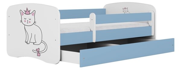 Kocot kids Dětská postel Babydreams kočka modrá, varianta 70x140, bez šuplíků, bez matrace