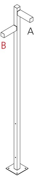 Artemide venkovní sloupkové svítidlo Walking Pole 2500, 2x90° hlavice