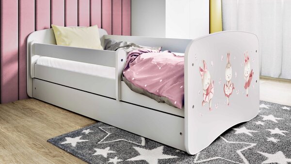 Kocot kids Dětská postel Babydreams králíčci bílá, varianta 70x140, bez šuplíků, bez matrace