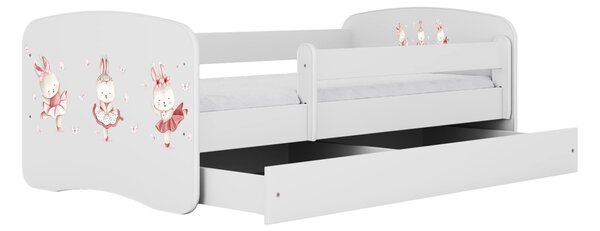 Kocot kids Dětská postel Babydreams králíčci bílá, varianta 70x140, bez šuplíků, bez matrace
