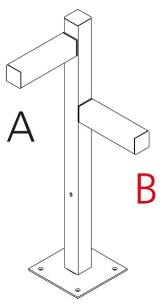 Artemide venkovní svítidlo Walking Pole 900 Architectural Outdoor, 2 hlavice 90°