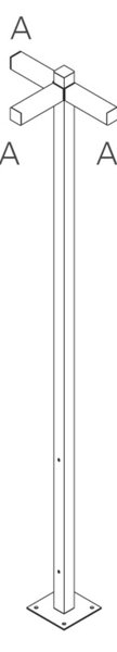 Artemide venkovní svítidlo Walking Pole 2500, 3x180° hlavic, 250 cm