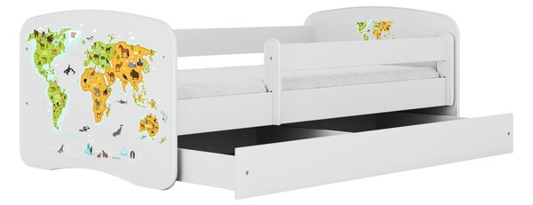 Kocot kids Dětská postel Babydreams mapa světa bílá, varianta 70x140, bez šuplíků, bez matrace