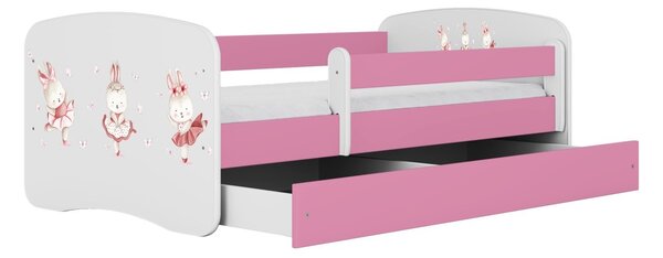 Kocot kids Dětská postel Babydreams králíčci růžová, varianta 70x140, bez šuplíků, bez matrace