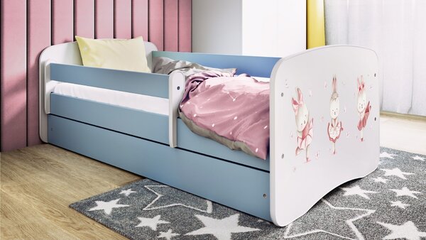 Kocot kids Dětská postel Babydreams králíčci modrá, varianta 70x140, bez šuplíků, bez matrace