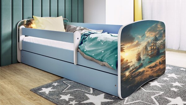 Kocot kids Dětská postel Babydreams loď modrá, varianta 70x140, bez šuplíků, bez matrace