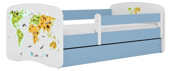 Kocot kids Dětská postel Babydreams mapa světa modrá, varianta 70x140, bez šuplíků, bez matrace