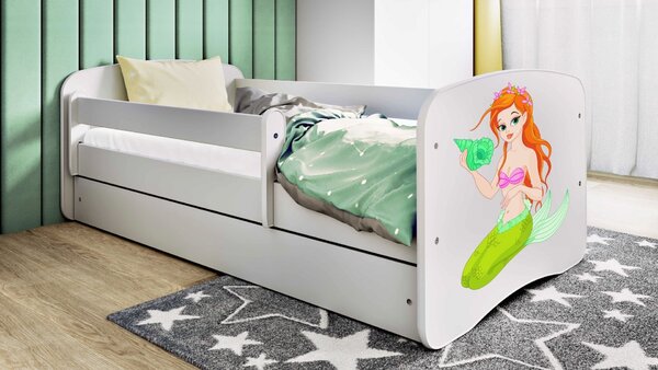 Kocot kids Dětská postel Babydreams mořská panna bílá, varianta 70x140, bez šuplíků, bez matrace