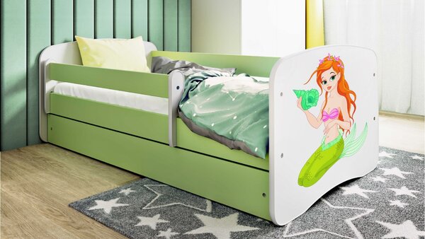Kocot kids Dětská postel Babydreams mořská panna zelená, varianta 70x140, bez šuplíků, bez matrace