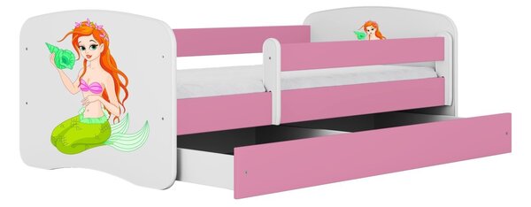 Kocot kids Dětská postel Babydreams mořská panna růžová, varianta 70x140, bez šuplíků, bez matrace