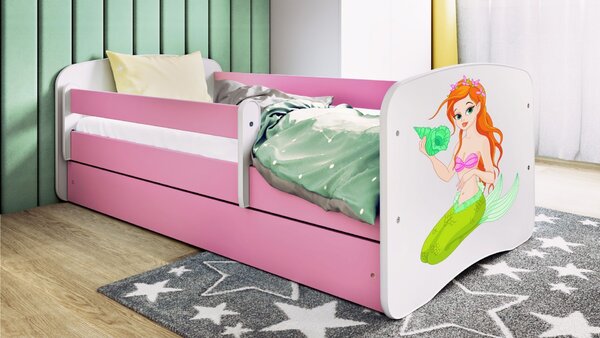 Kocot kids Dětská postel Babydreams mořská panna růžová, varianta 70x140, bez šuplíků, bez matrace