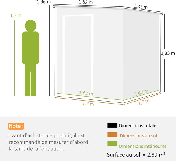 Outsunny zahradní kůlna 183 × 183 cm, patinovaná šedá, s podlahou, panely ve vzhledu dřeva, zamykatelnými dveřmi a okny | Aosom