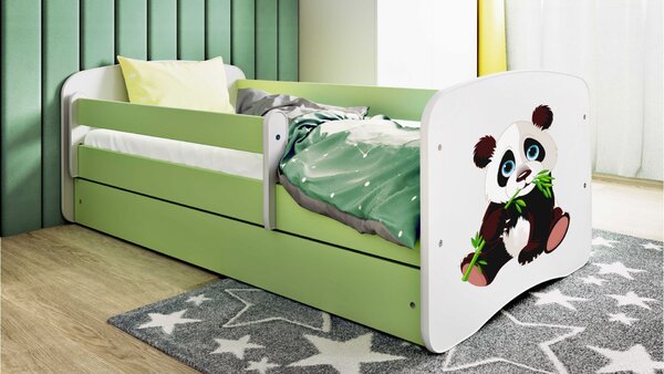 Kocot kids Dětská postel Babydreams panda zelená II, varianta 70x140, bez šuplíků, bez matrace