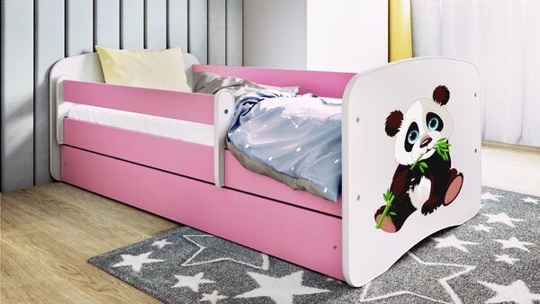 Kocot kids Dětská postel Babydreams panda růžová II, varianta 70x140, bez šuplíků, bez matrace