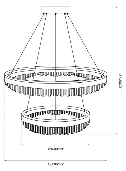 Závěsné LED svítidlo Preciosa, 2x LED 85w, 4000k, g