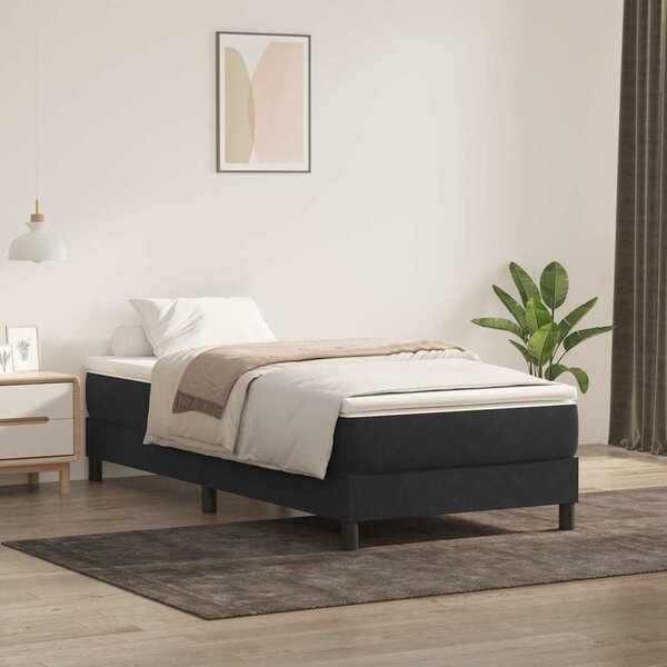 Postel Box Spring bez matrace černá 100x210 cm samet 3315815
