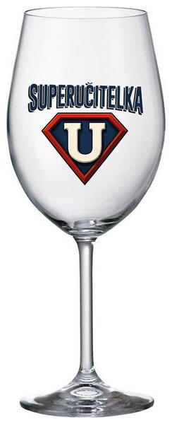 SUPERUČITELKA (ZNAK) - čirá sklenička na víno 350 ml
