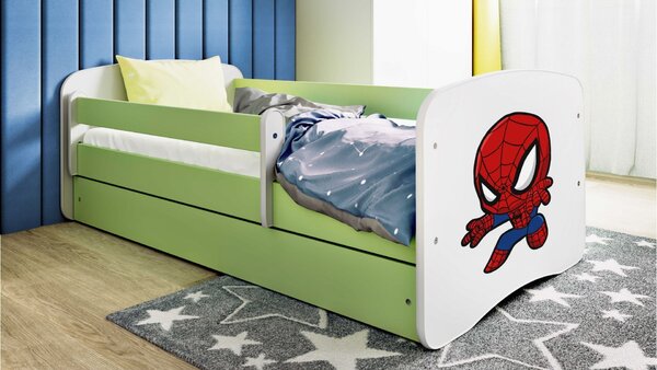 Kocot kids Dětská postel Babydreams Spiderman zelená, varianta 70x140, bez šuplíků, bez matrace