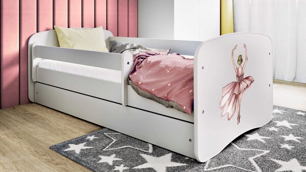 Kocot kids Dětská postel Babydreams tanečnice bílá, varianta 70x140, bez šuplíků, bez matrace