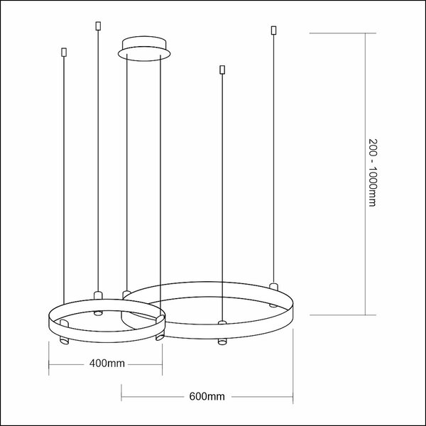 Závěsné LED svítidlo Elegance, 2x LED 72w, 4000k, g