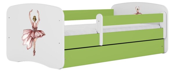 Kocot kids Dětská postel Babydreams tanečnice zelená, varianta 70x140, bez šuplíků, bez matrace
