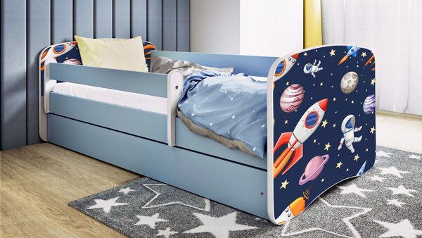 Kocot kids Dětská postel Babydreams vesmír modrá, varianta 70x140, bez šuplíků, bez matrace